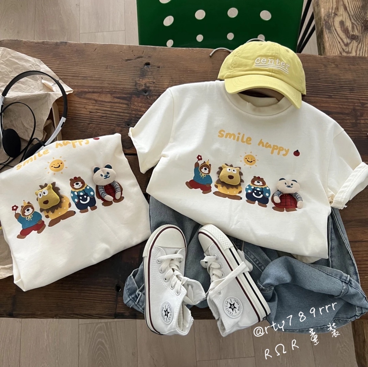 Smile happy 動物夥伴立體T恤