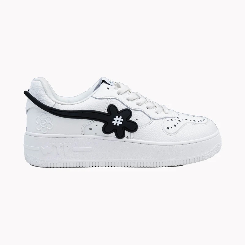 WATER THE PLANT 小花鞋 白黑