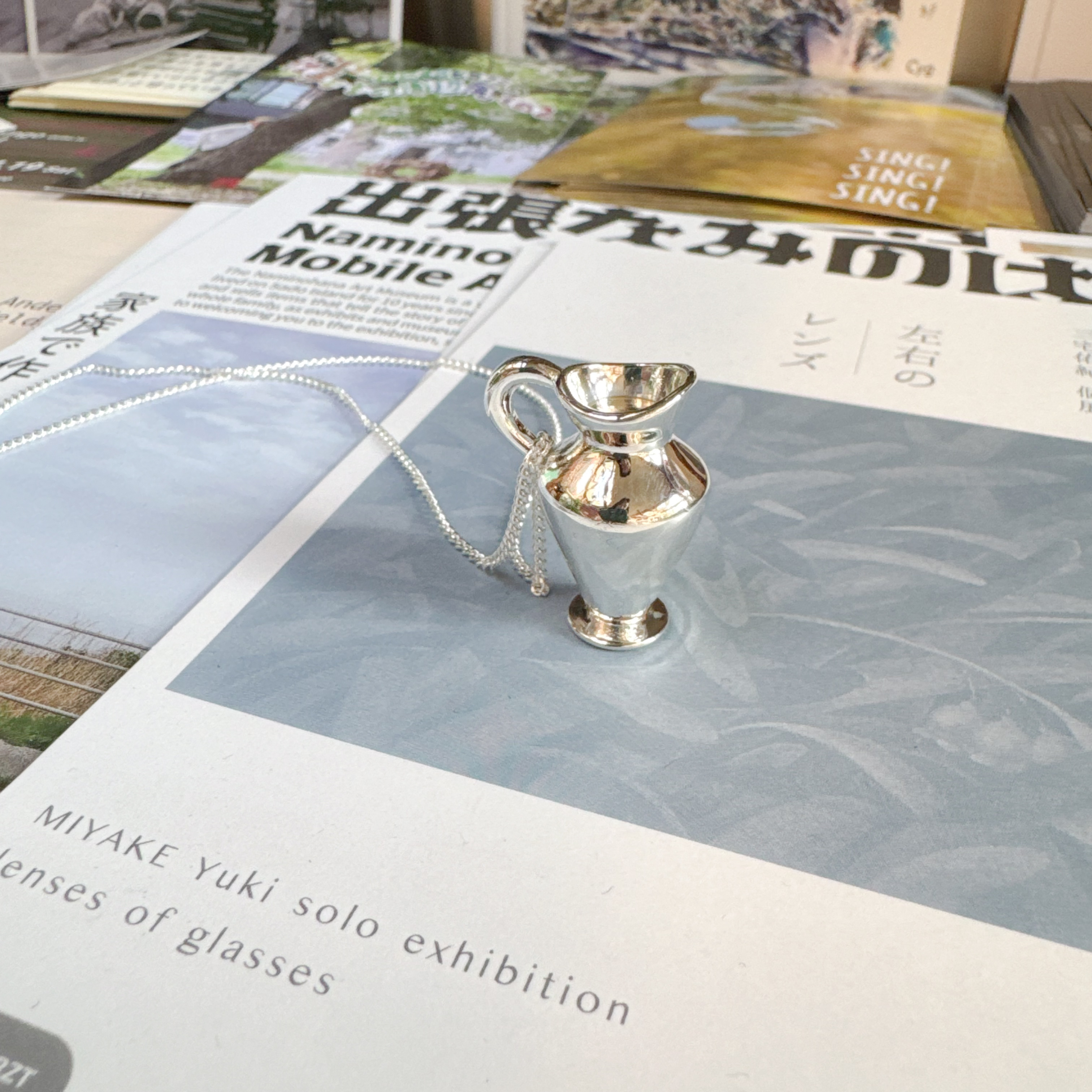 銀色水瓶超長頸鏈