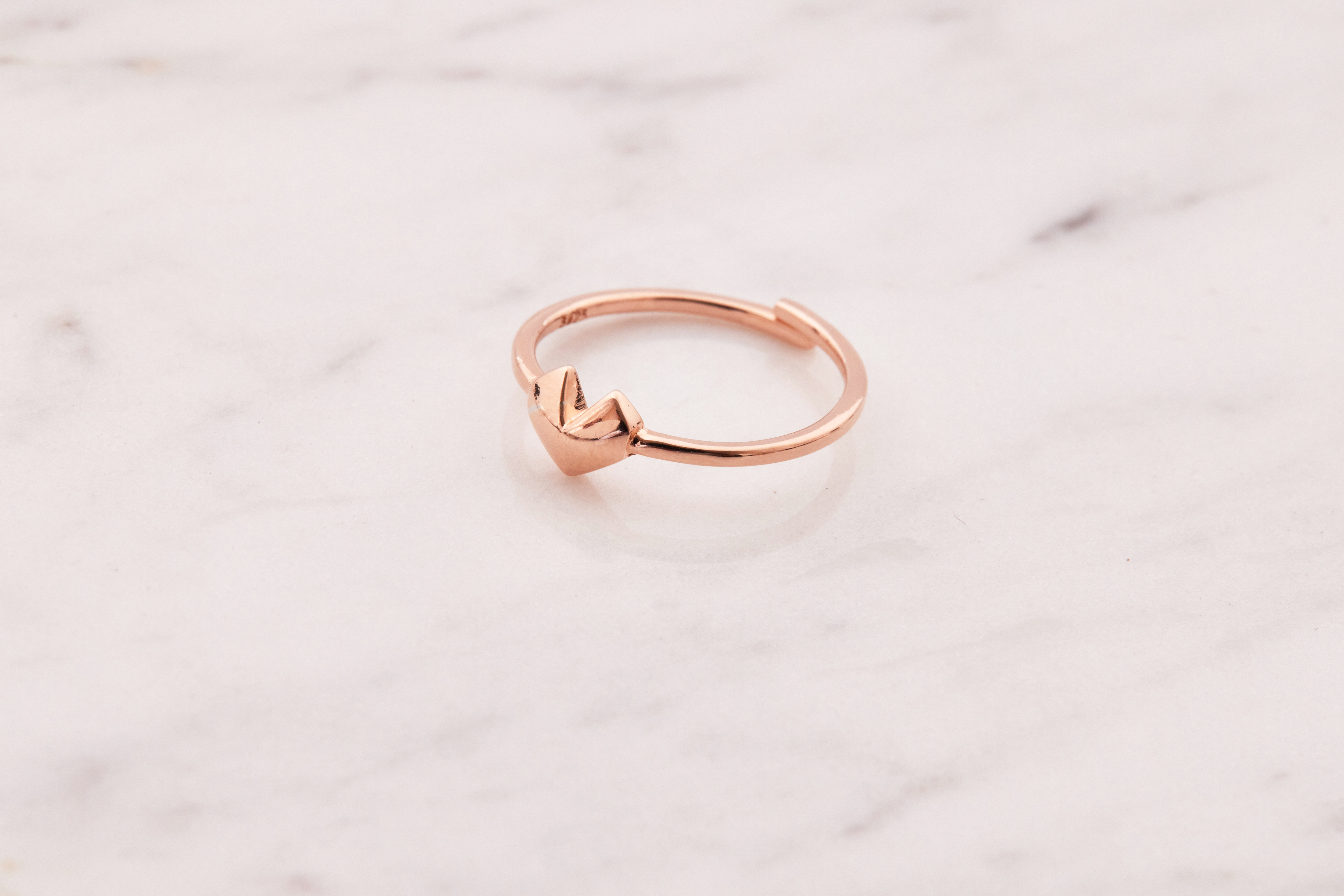 R1065 | 純銀鍍玫瑰金愛心尾戒戒指