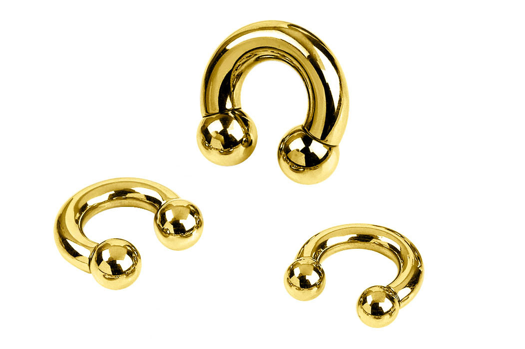 Prince Albert Gold Plated Circular Barbell (Externally Threaded)