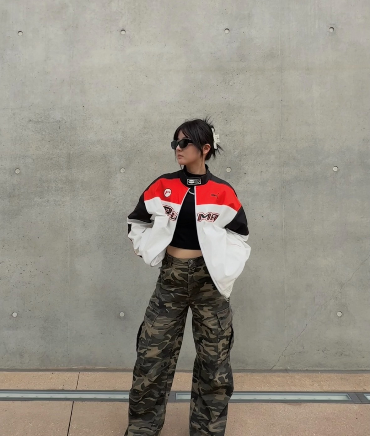 PUMA Logo 百搭休閒運動外套 紅色