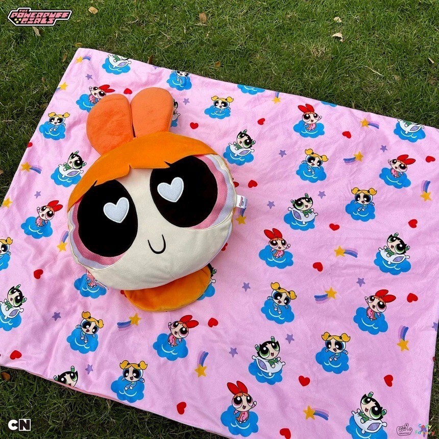 飛天小女警抱枕+毯子