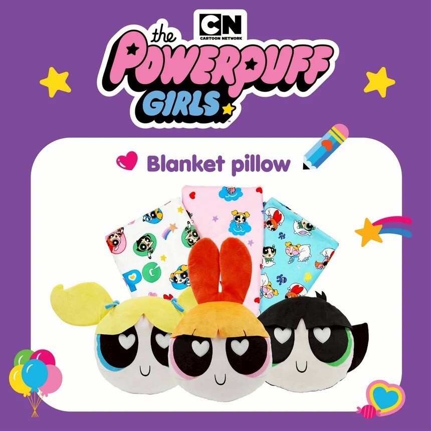 飛天小女警抱枕+毯子