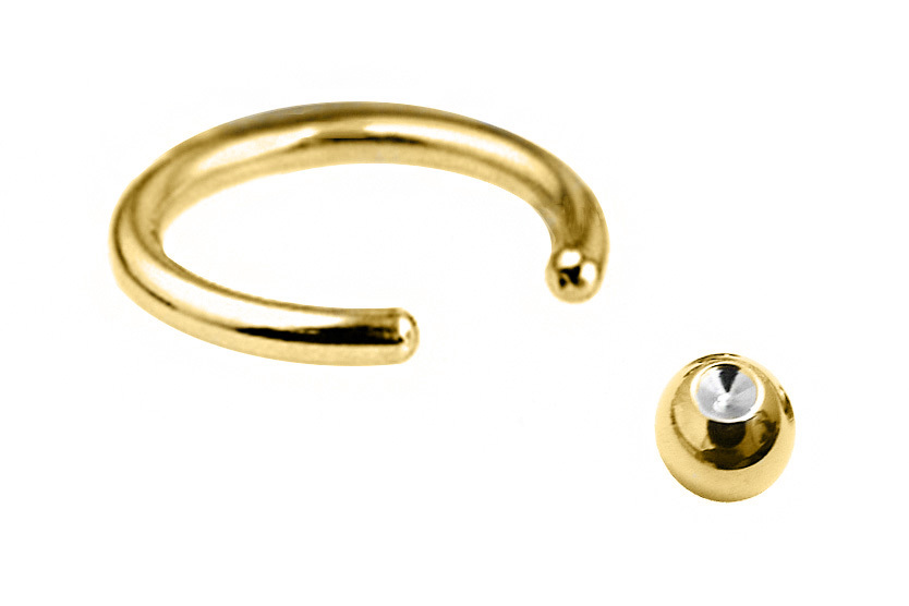 Prince Albert Piercing Gold Plated Captive Ring