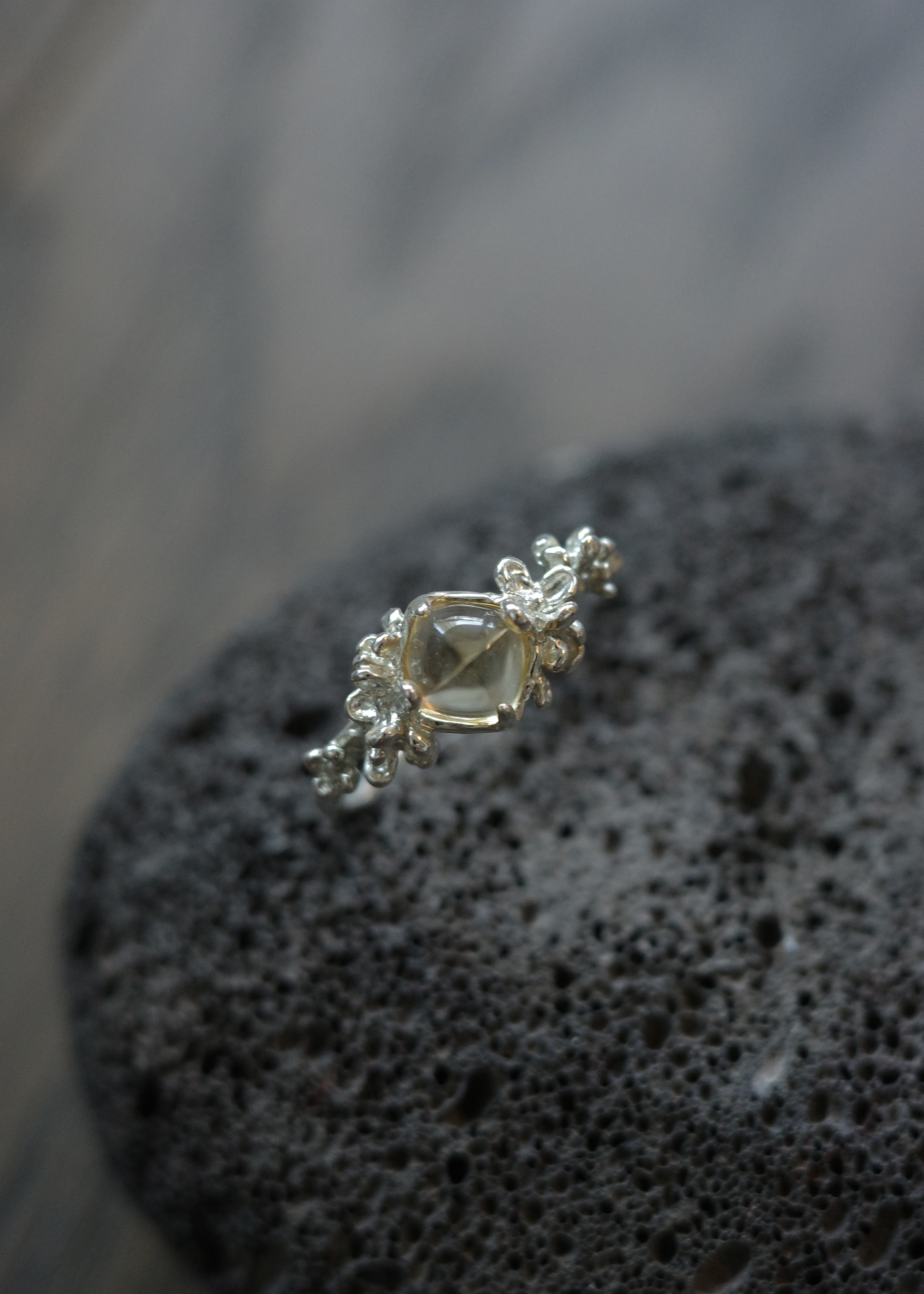 桂花糖｜黃水晶糖塔戒指