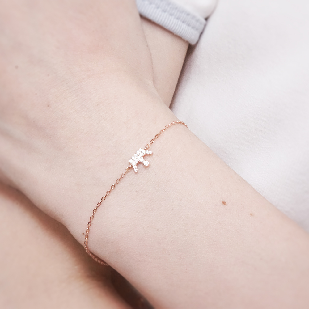 永恆冠冕 純銀手鍊 Taffy系列 925純銀 美鑽款 玫瑰金色 女生手鍊