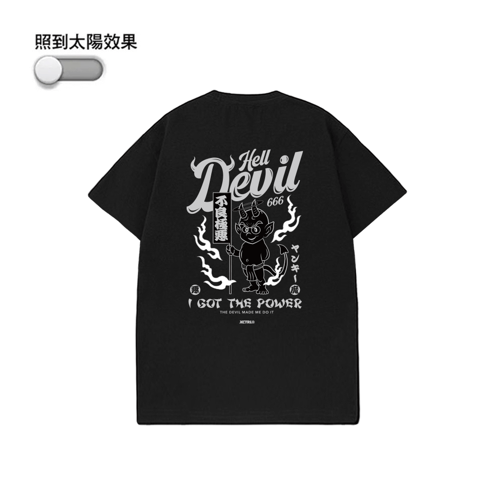 XCTRL 不良小惡魔變色短T-黑