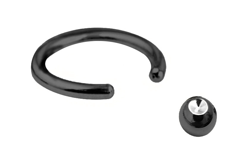 Prince Albert Piercing Black PVD Captive Ring