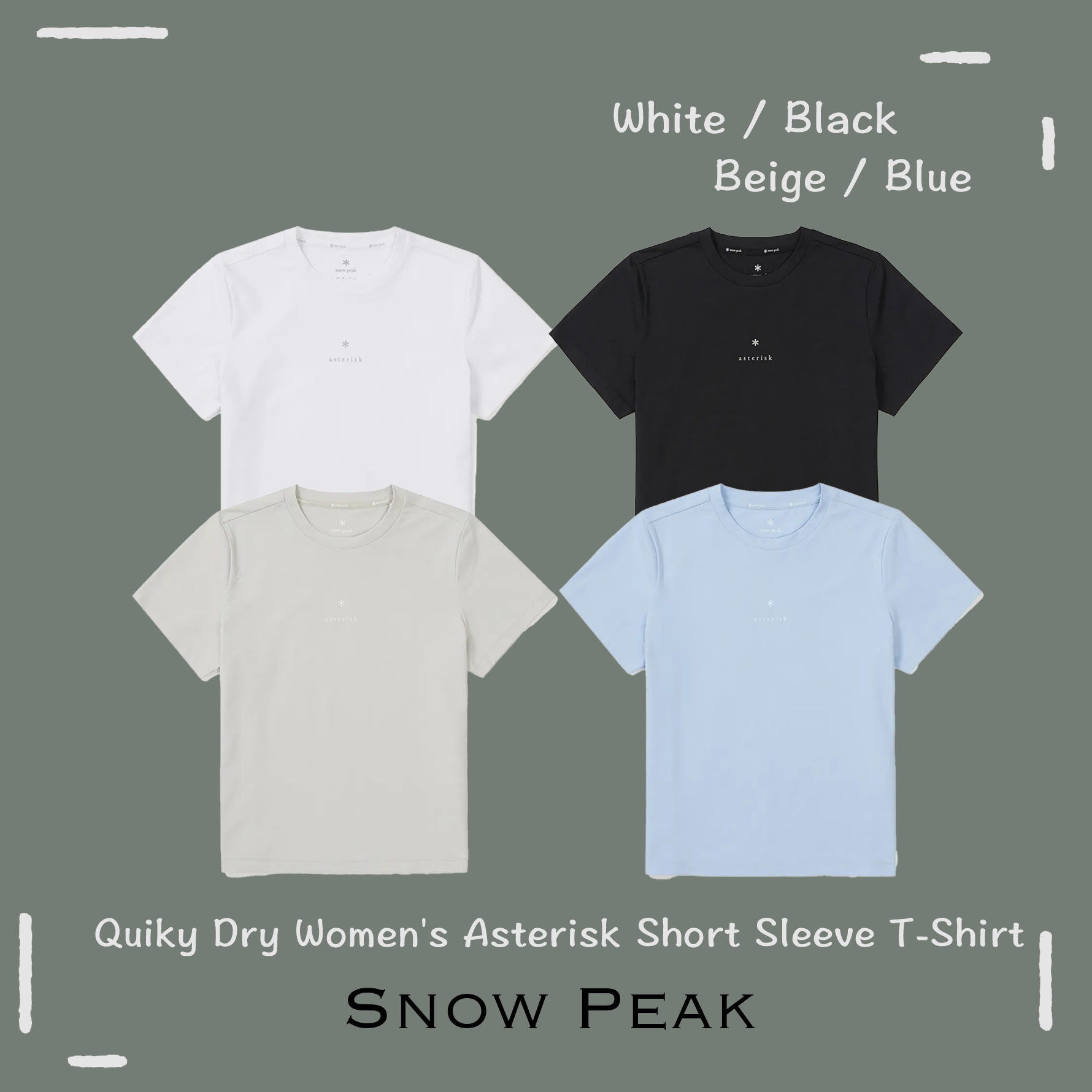 【OWN】Snow Peak 涼感 短袖上衣 快乾 防曬 排汗 短T 女版 黑色 白色 藍色 奶茶