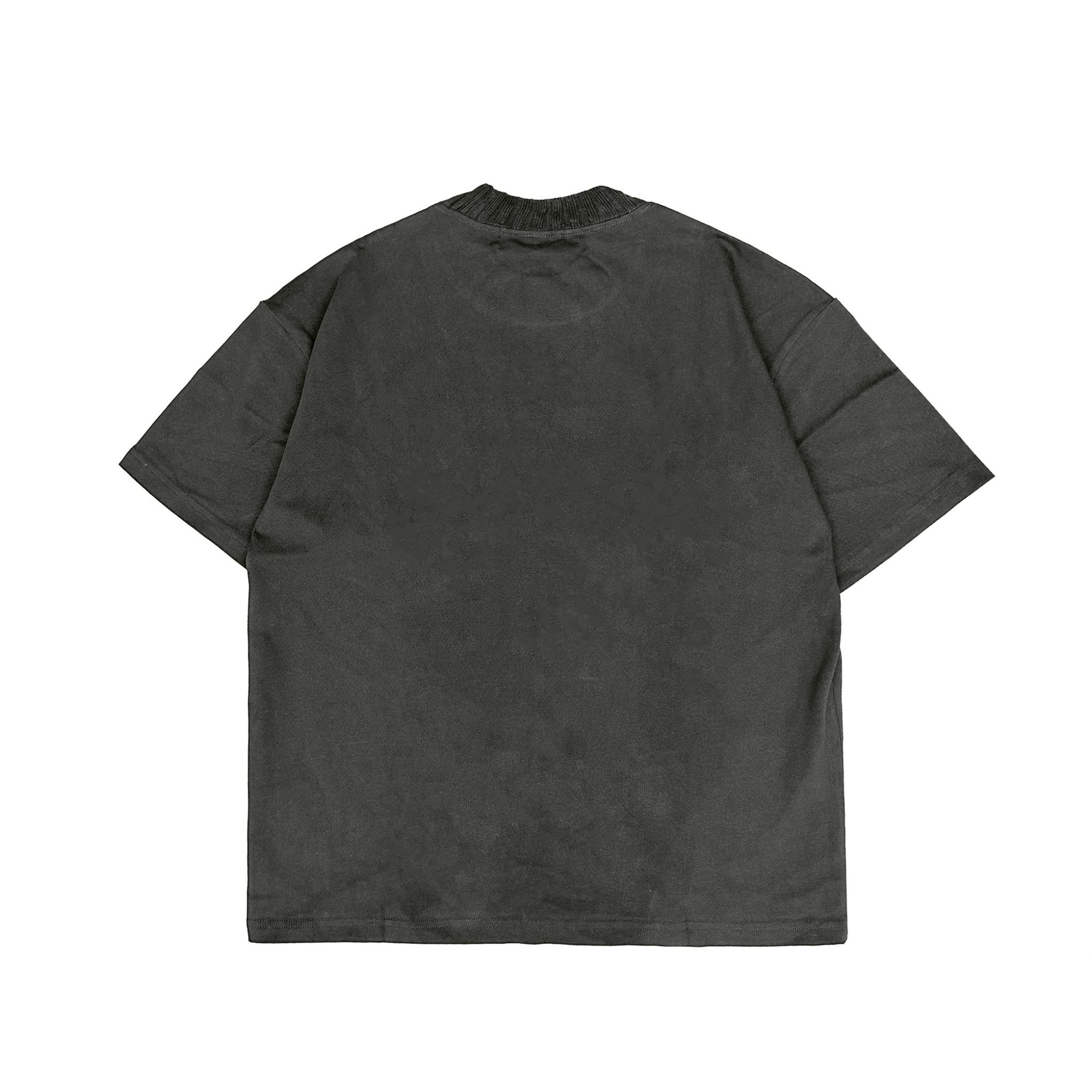 305克重磅編織半高領素T-灰