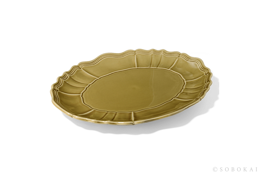 STUDIO M' - Sobokai Communus 饗宴浮雕盤 / 35cm / 橄欖綠