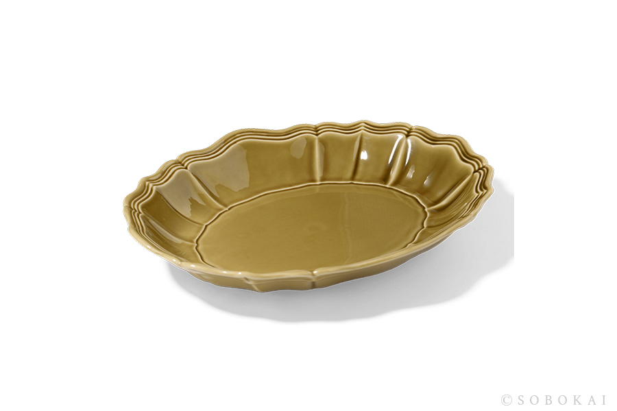 STUDIO M' - Sobokai Communus 饗宴浮雕盤 / 32.5cm / 橄欖綠