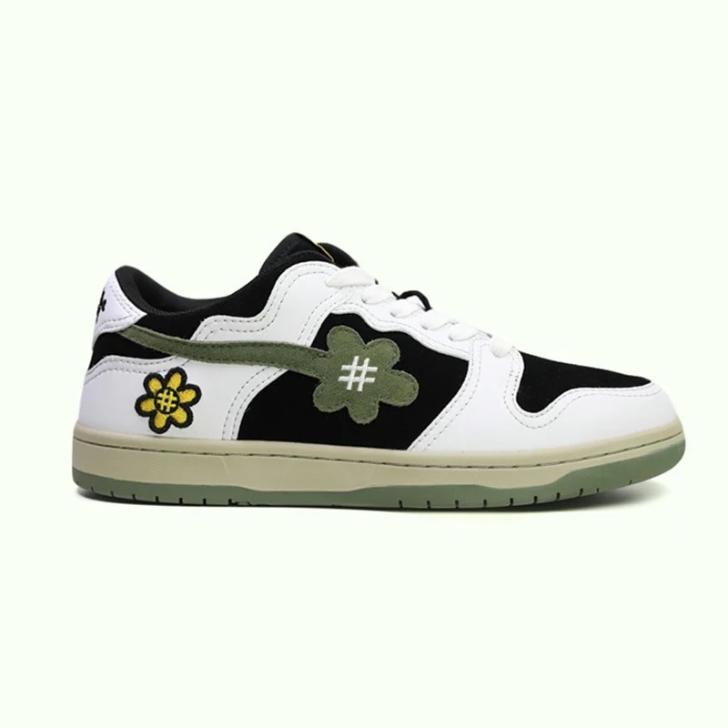 WATER THE PLANT  橄欖綠 刺繡小花鞋