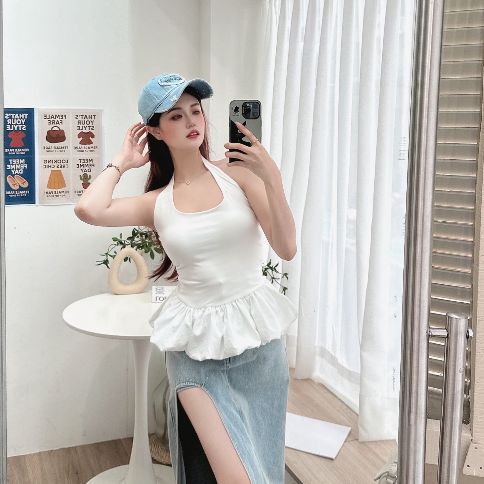 掛脖澎澎傘狀上衣/二色