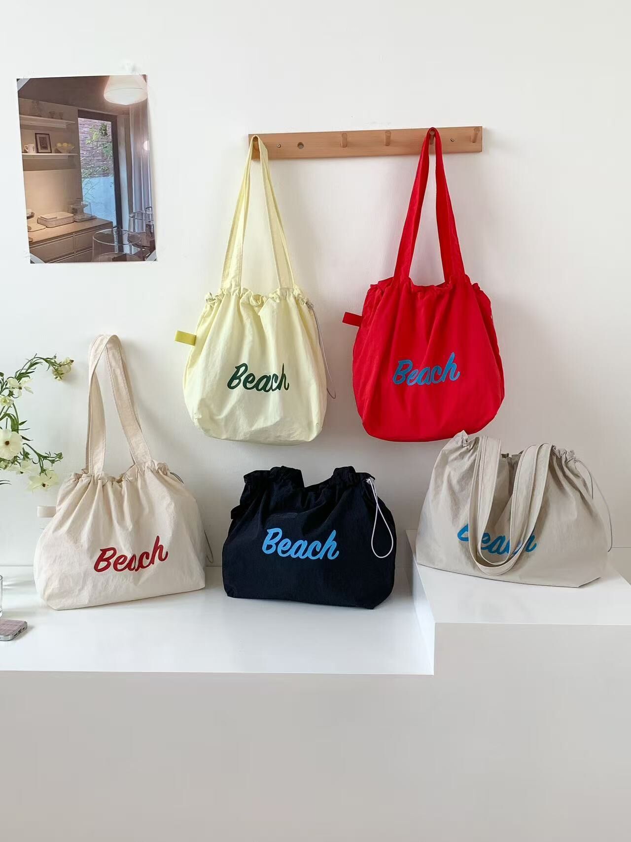 隨性帆布抽繩束口包