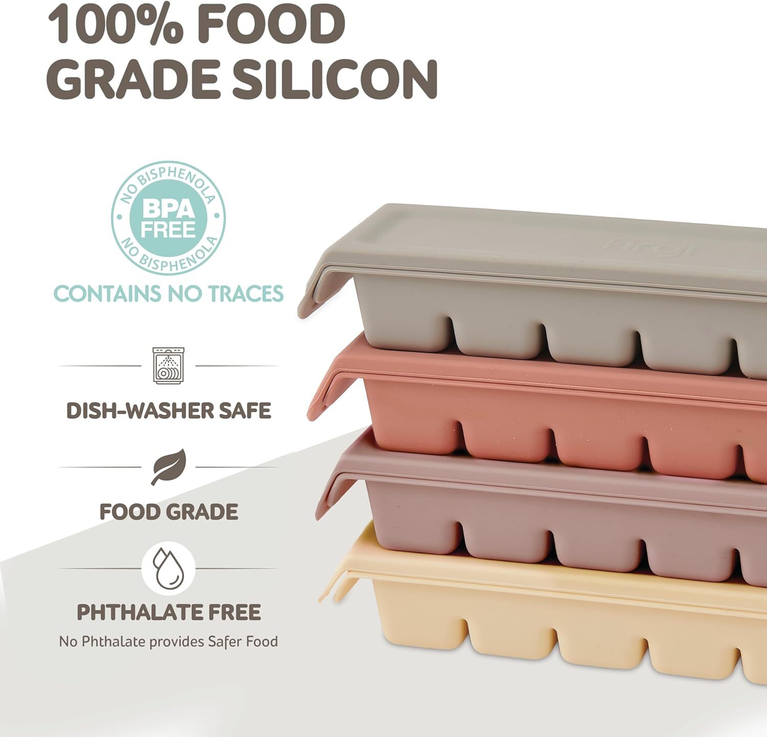 Firgi 食品級雙層密封硅膠食物冷凍分隔器（不含 BPA，韓國製造）