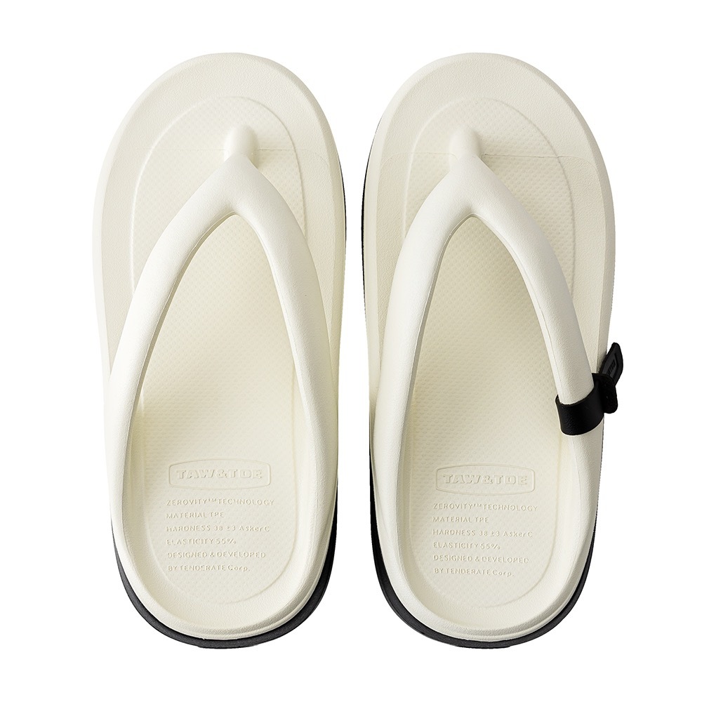 ◆大人気◆ ◆TAW&TOE◆ Zerovity Plumpy - CREAM/PINK/BLACK TAW&TOE Flip Flop Zerovity™ Plumpy - CREAMY BLACK