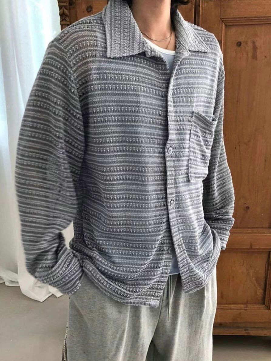 網紋長袖恤衫 VOID-095S