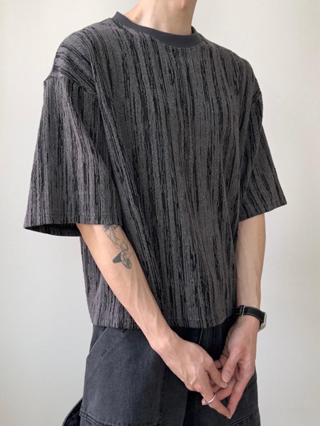 暗直紋短袖Tee VOID-097T