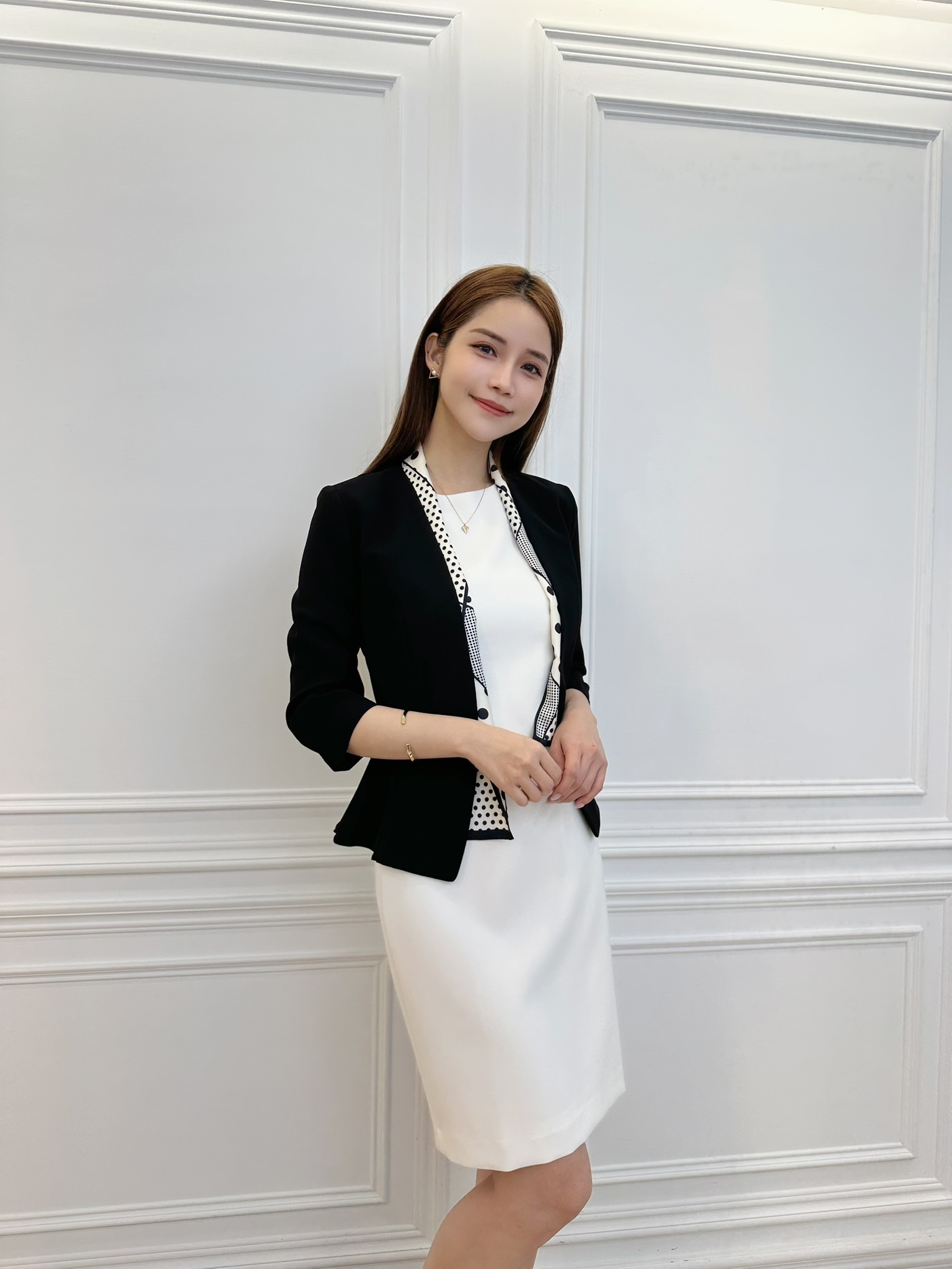 (JS自訂)雙層收腰顯瘦西外(黑)