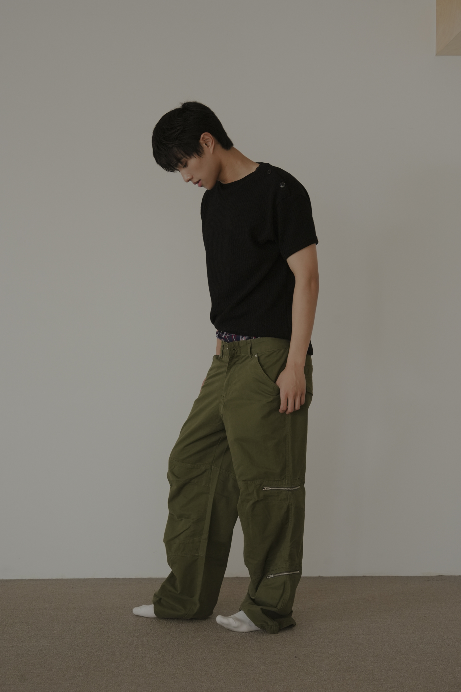 Shoulder Henry Muscle Knit #上衣