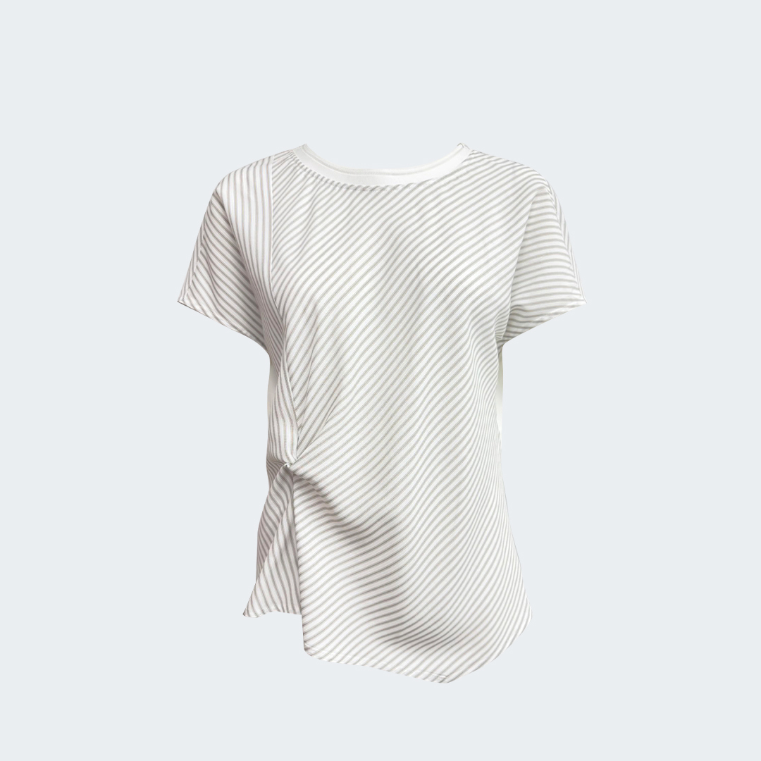 日式條紋不對稱上衣