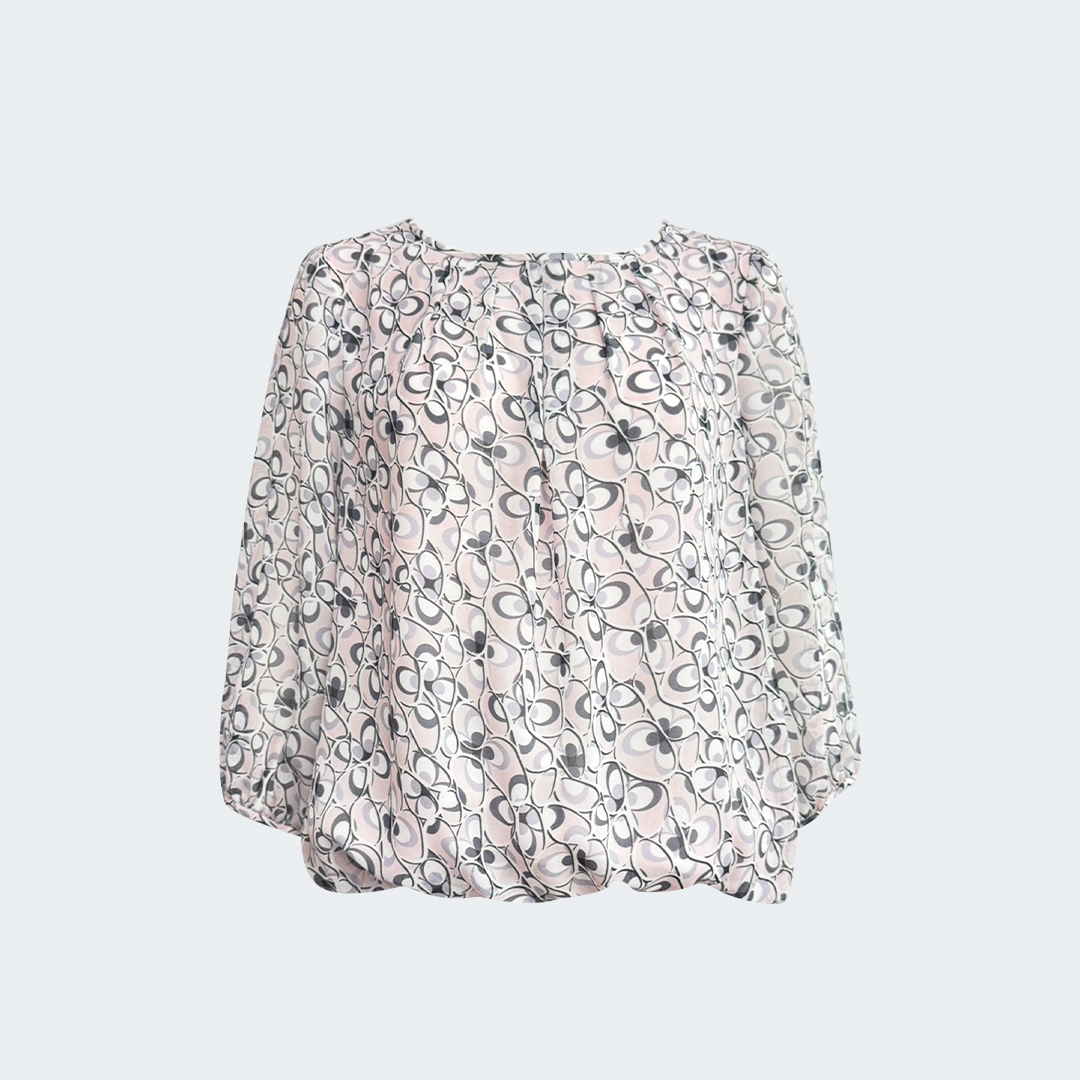 幾何圖形絲柔雪紡上衣