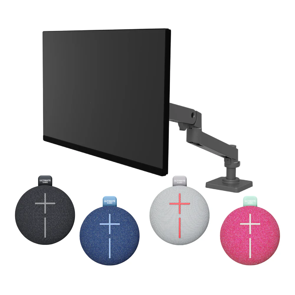 愛格升 Ergotron LX pro單螢幕支架(黑/白/灰)+UE Miniroll  攜帶式藍牙喇叭(黑/藍/灰/紫)