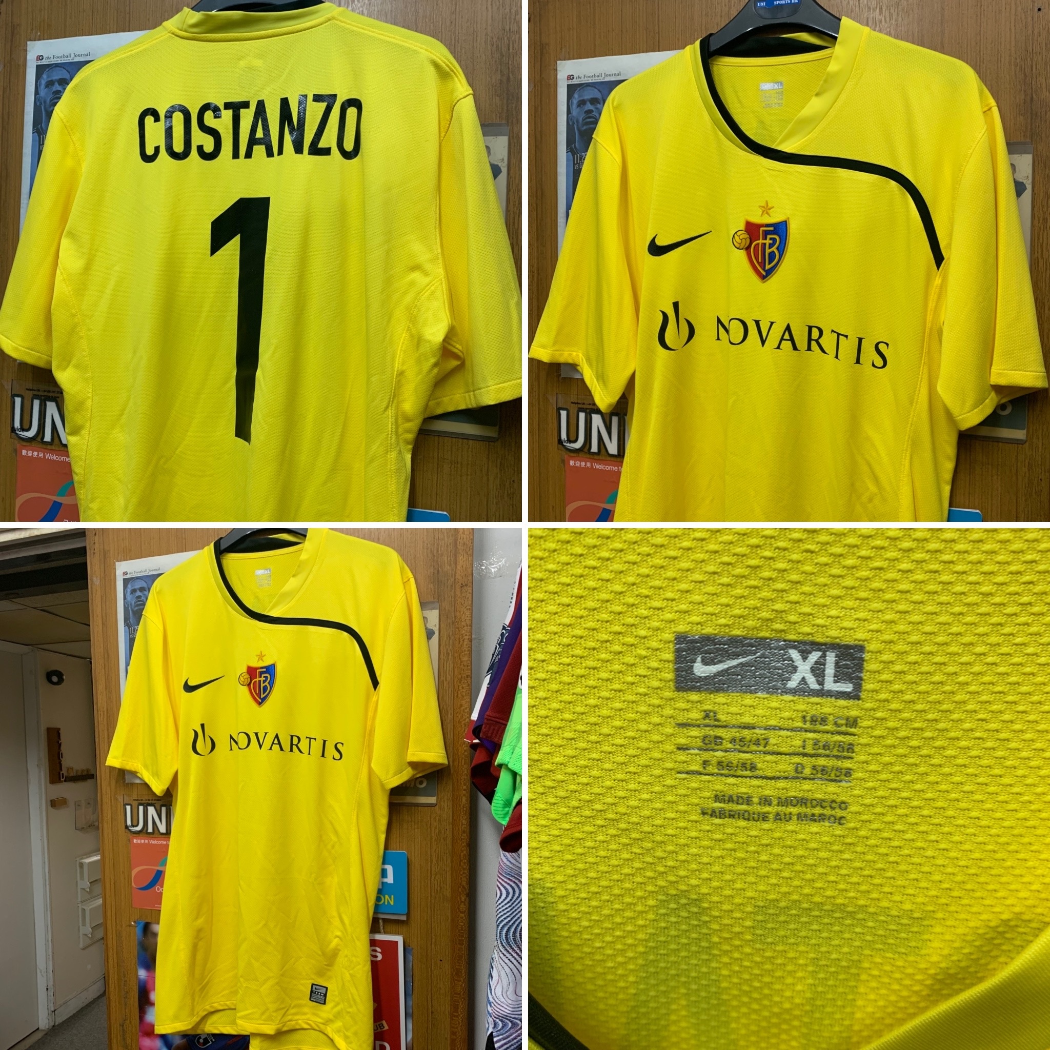 2008 FC Basel Goalkeeper Shirt with 1 COSTANZO [Used, XL 90% New]