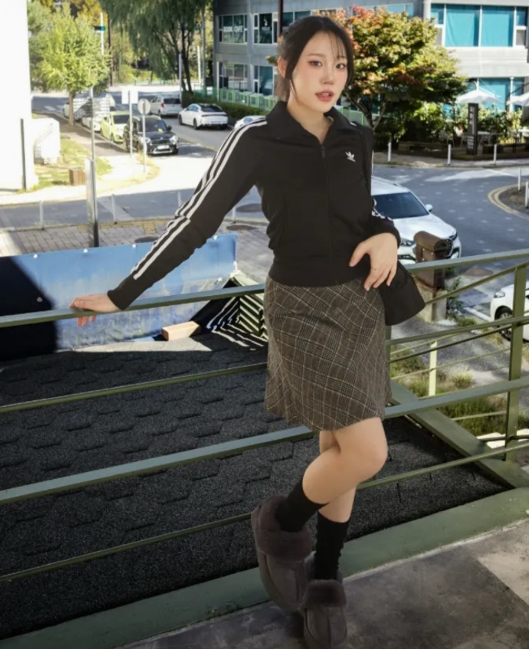 Adidas crop knit jacket (black)