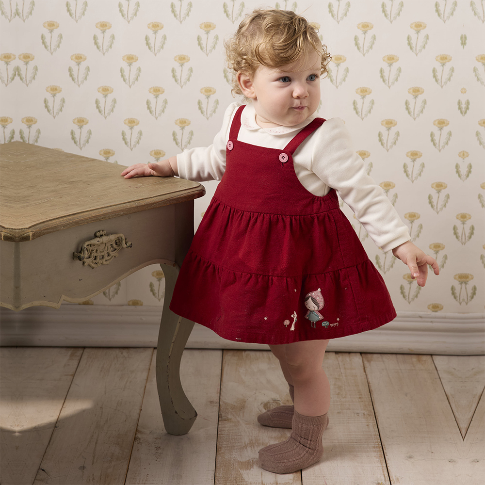 PIPPY 快樂小紅帽棉質背心裙4件組禮盒 紅