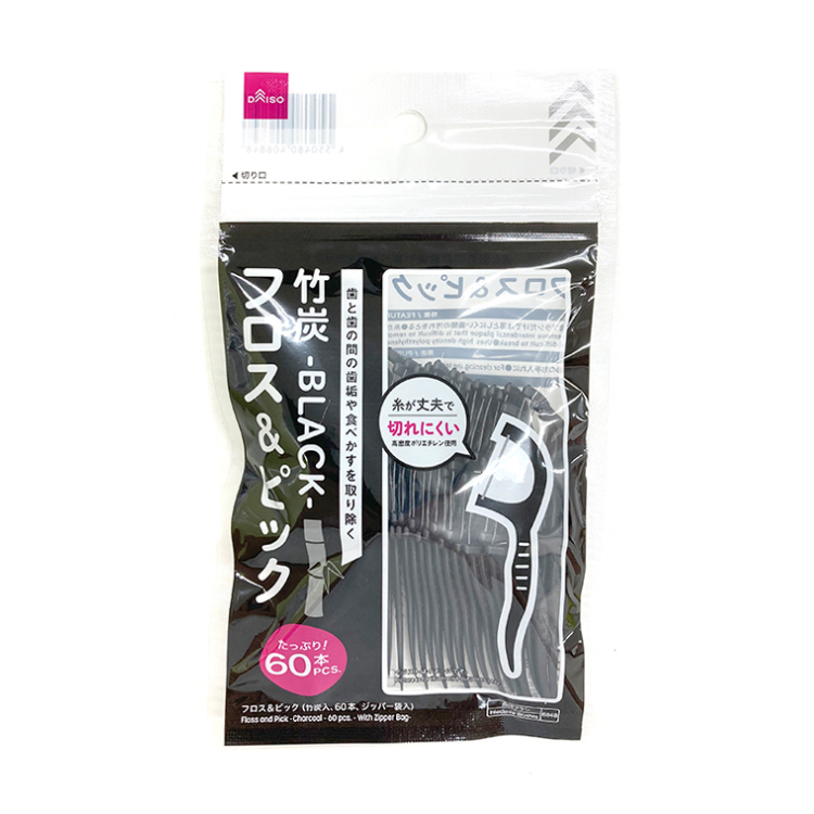 牙線棒/含竹炭 夾鏈袋包裝 60入