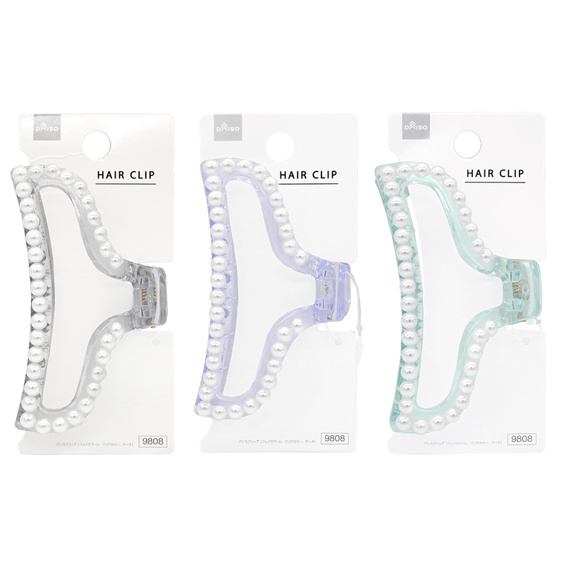 髮夾/仿珍珠 拱形 透明色