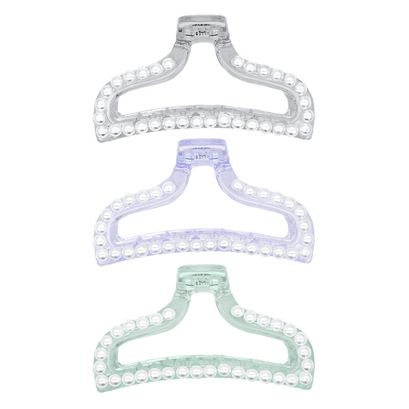 髮夾/仿珍珠 拱形 透明色