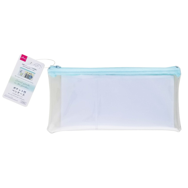 附收納口袋筆袋/綠 22×11×1cm