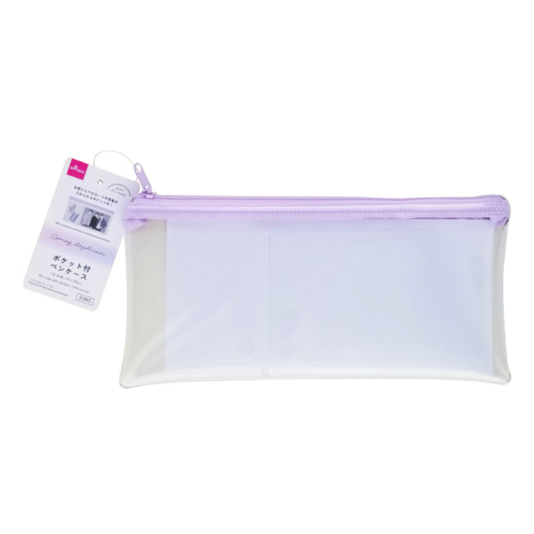 附收納口袋筆袋/紫 22×11×1cm