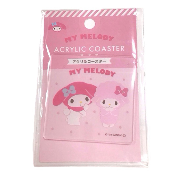 壓克力杯墊/美樂蒂 粉紅 7.5×7.5×0.3cm