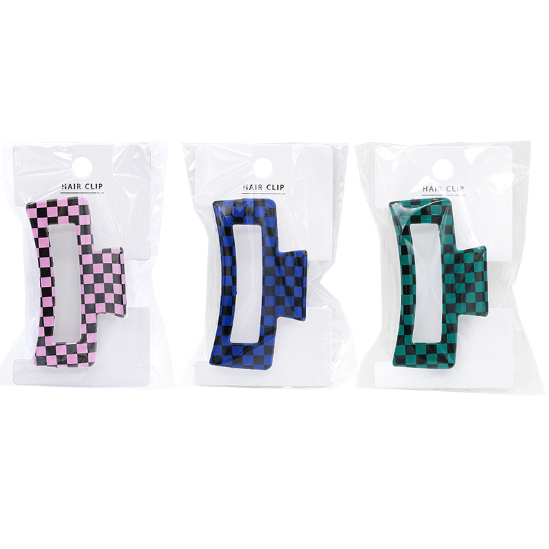 髮夾/方形 粉紅、藍、綠