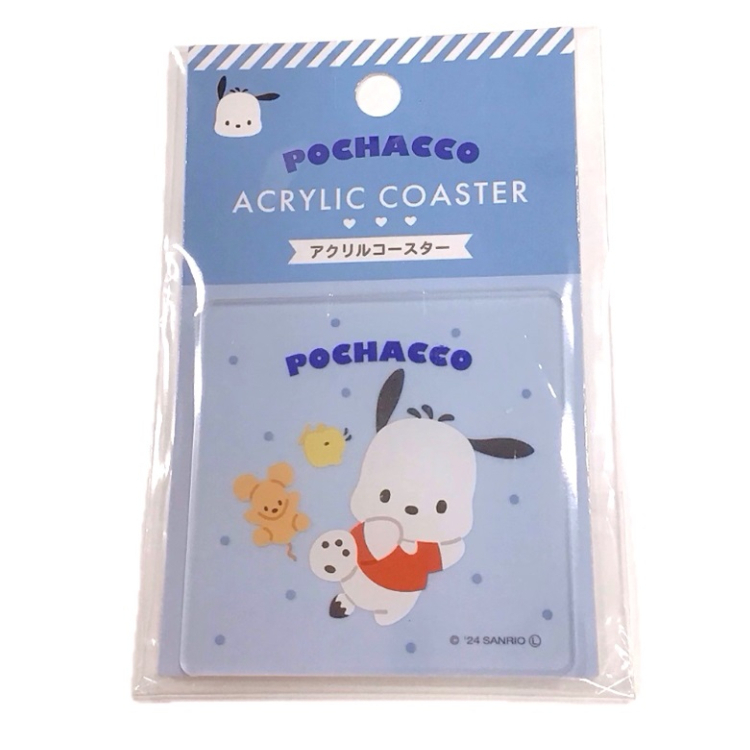 壓克力杯墊/帕恰狗 藍 7.5×7.5×0.3cm