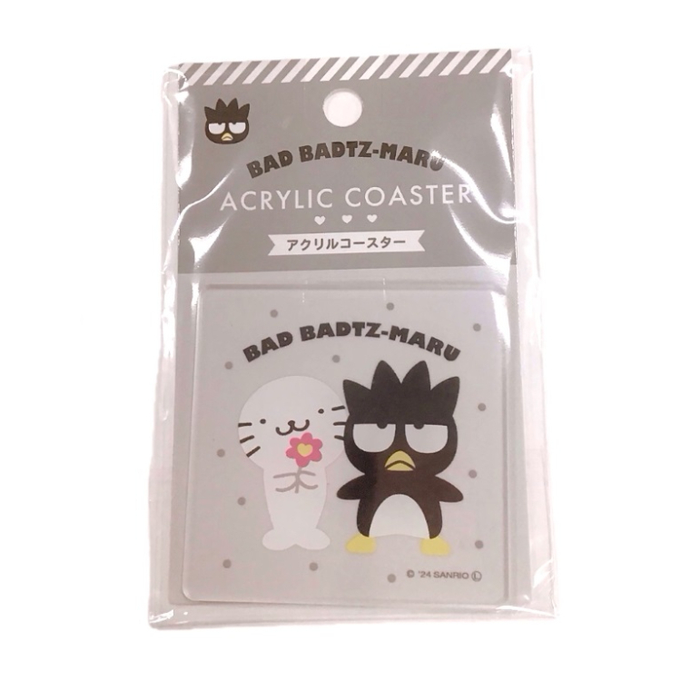 壓克力杯墊/酷企鵝 黑 7.5×7.5×0.3cm