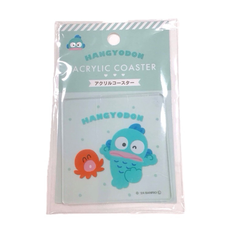 壓克力杯墊/人魚漢頓 綠 7.5×7.5×0.3cm