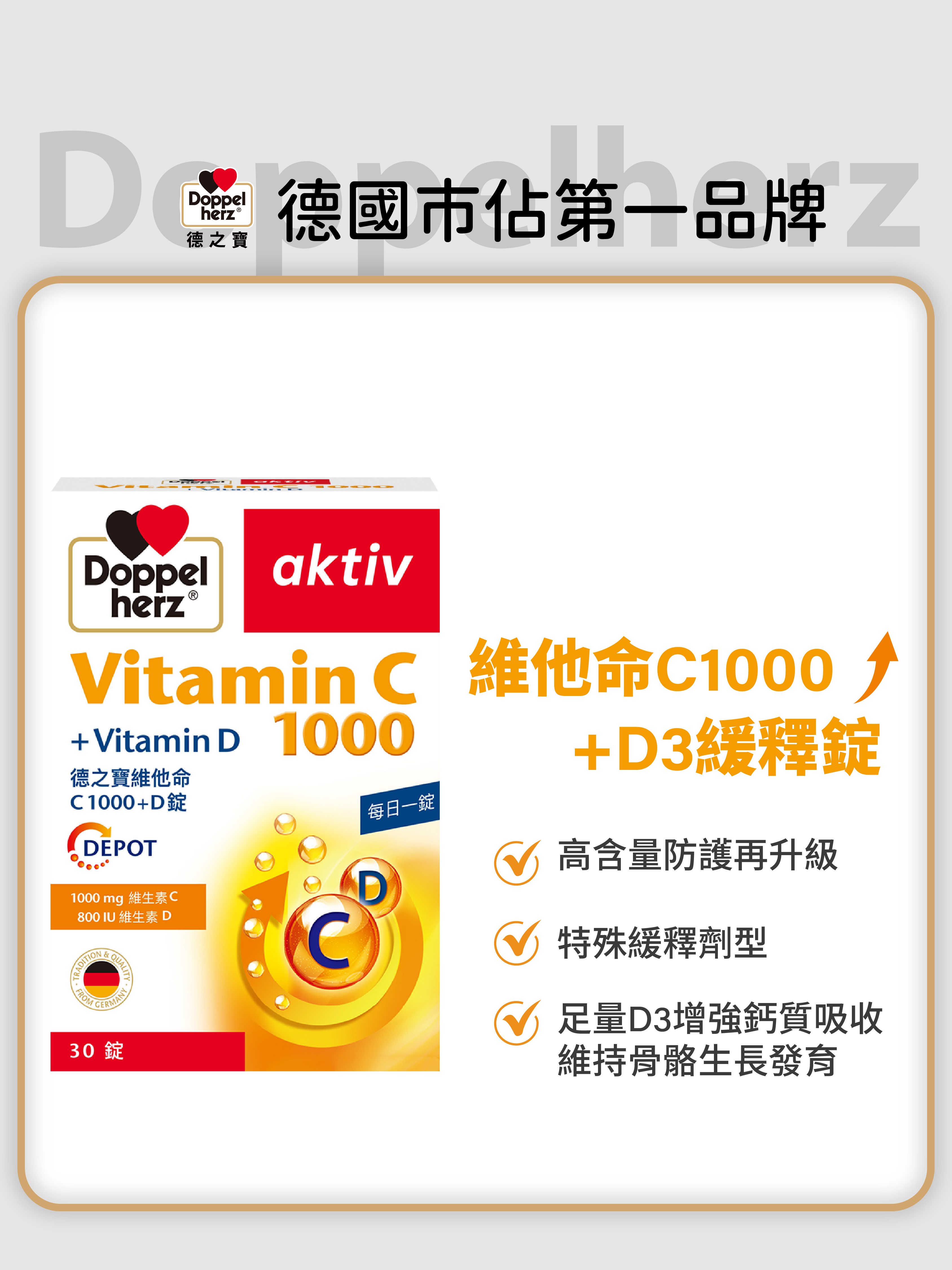 勞工節限定 ▶【C1000+D3緩釋錠(30粒裝) 】｜全台職人的24H護衛軍