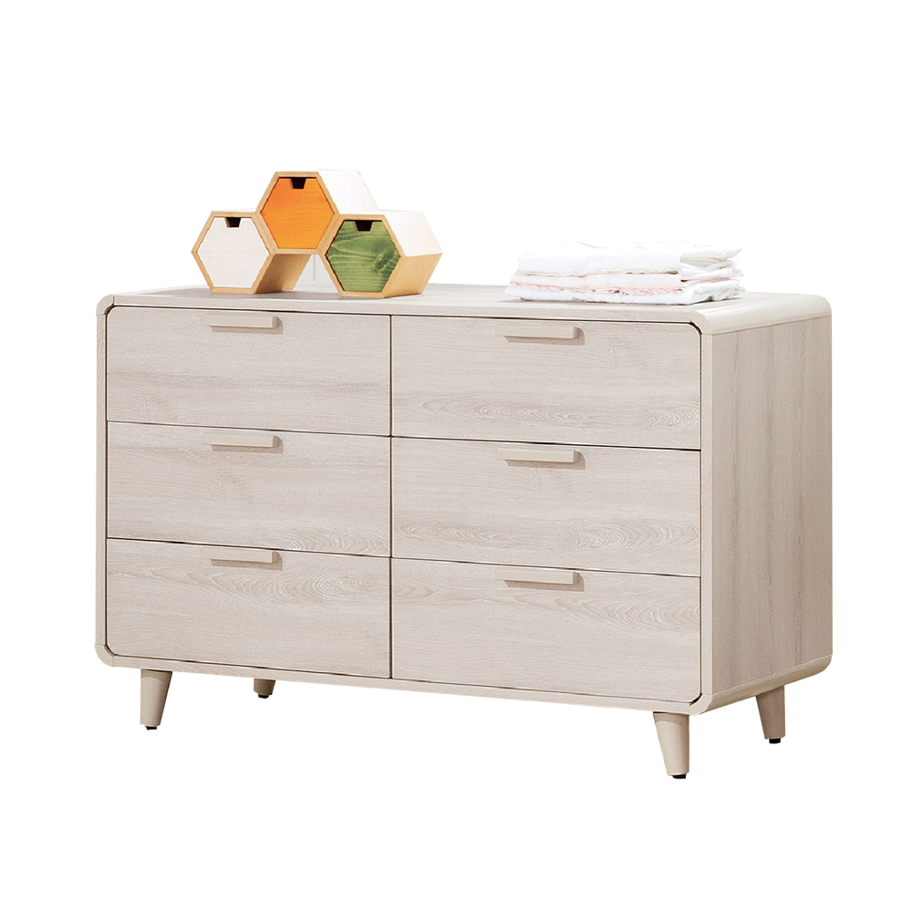 珊迪3.7尺北歐風六斗櫃/六抽收納櫃/置物櫃