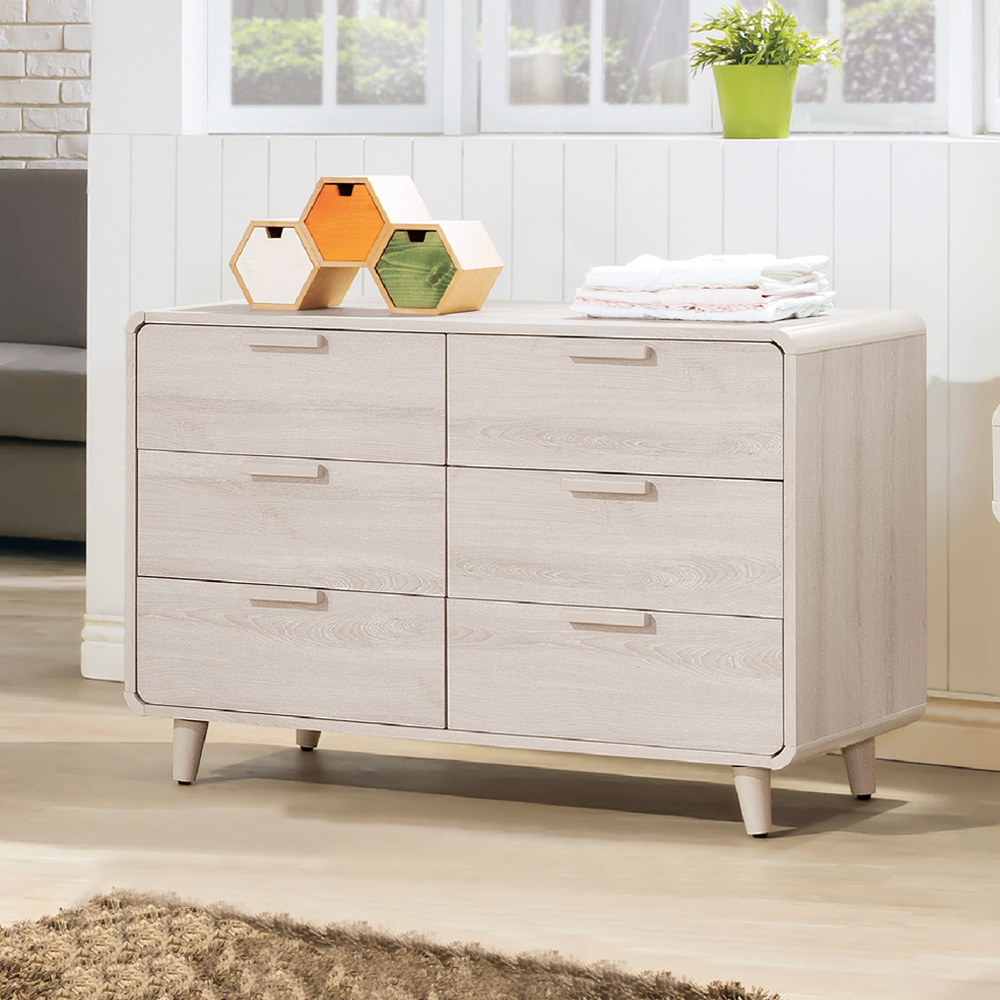 珊迪3.7尺北歐風六斗櫃/六抽收納櫃/置物櫃