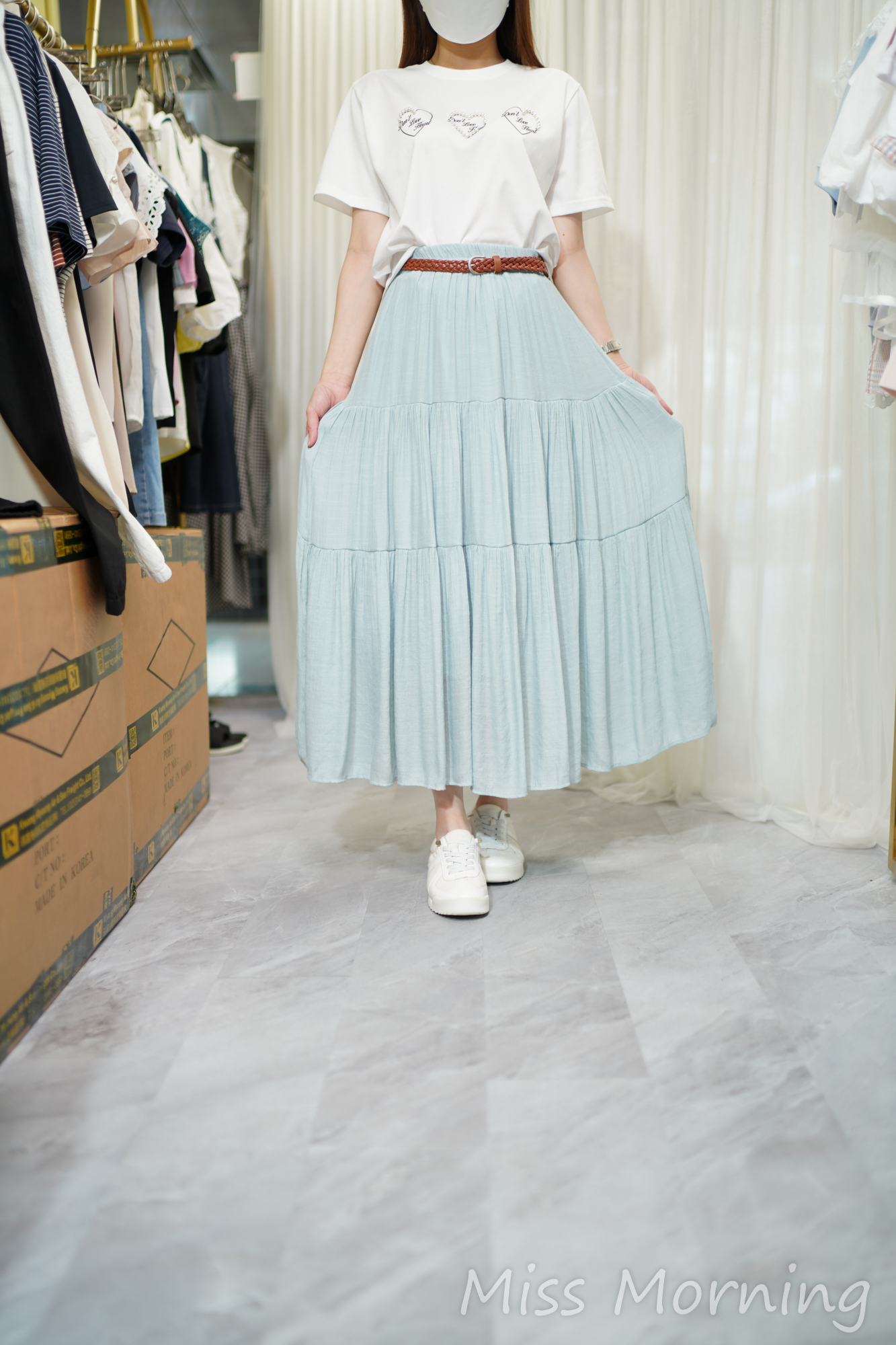 簡約心心tee(14578)&極夏日連腰帶氣質裙(33947)