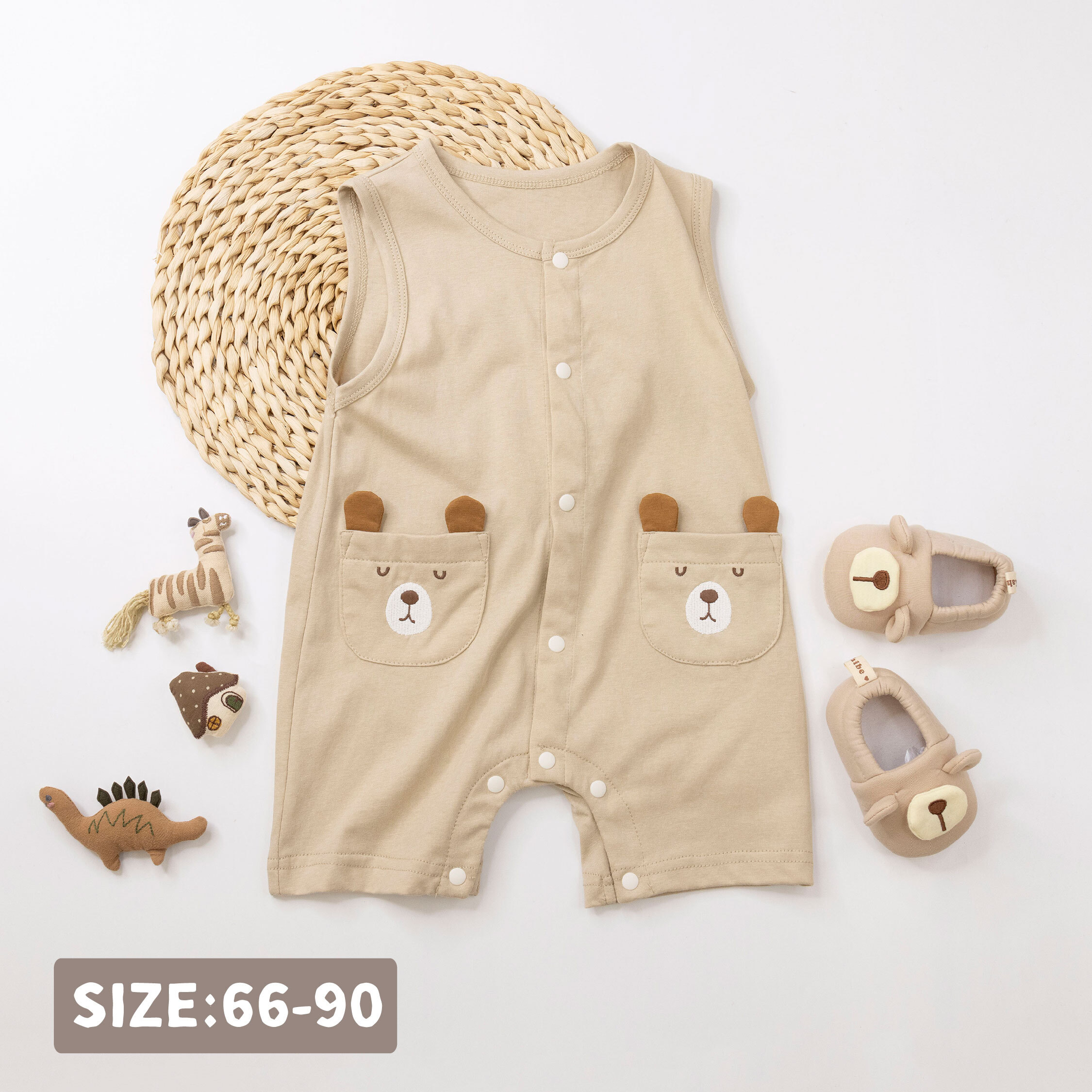 【JG0510】對稱沉睡熊熊舒適親膚連身衣