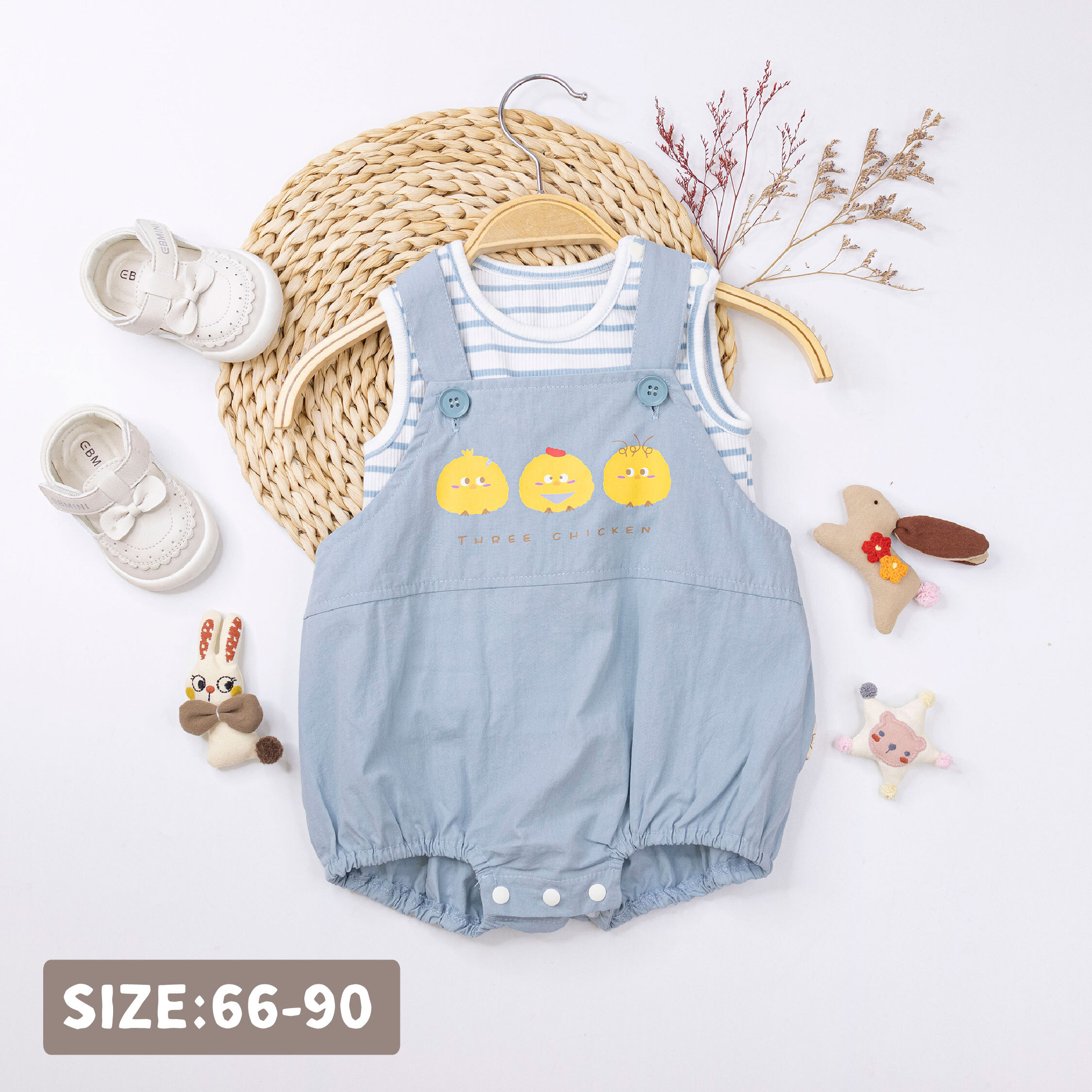 【JG0506】俏皮三隻小雞包屁吊帶套裝