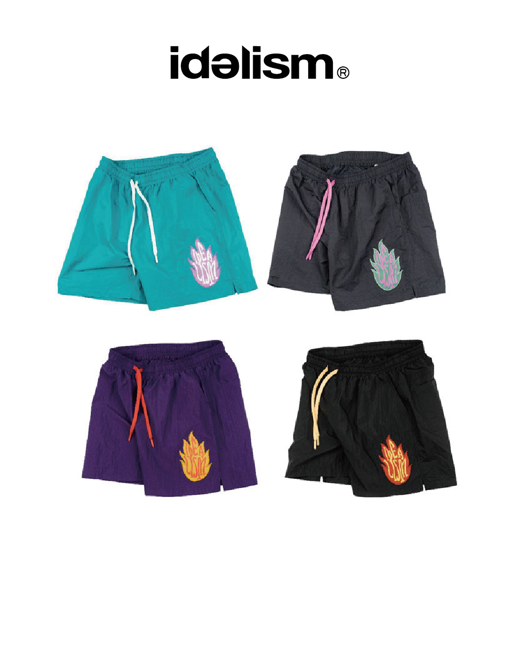 idealism 海灘褲 深灰/黑/綠/紫 25 S/S Patch Shorts