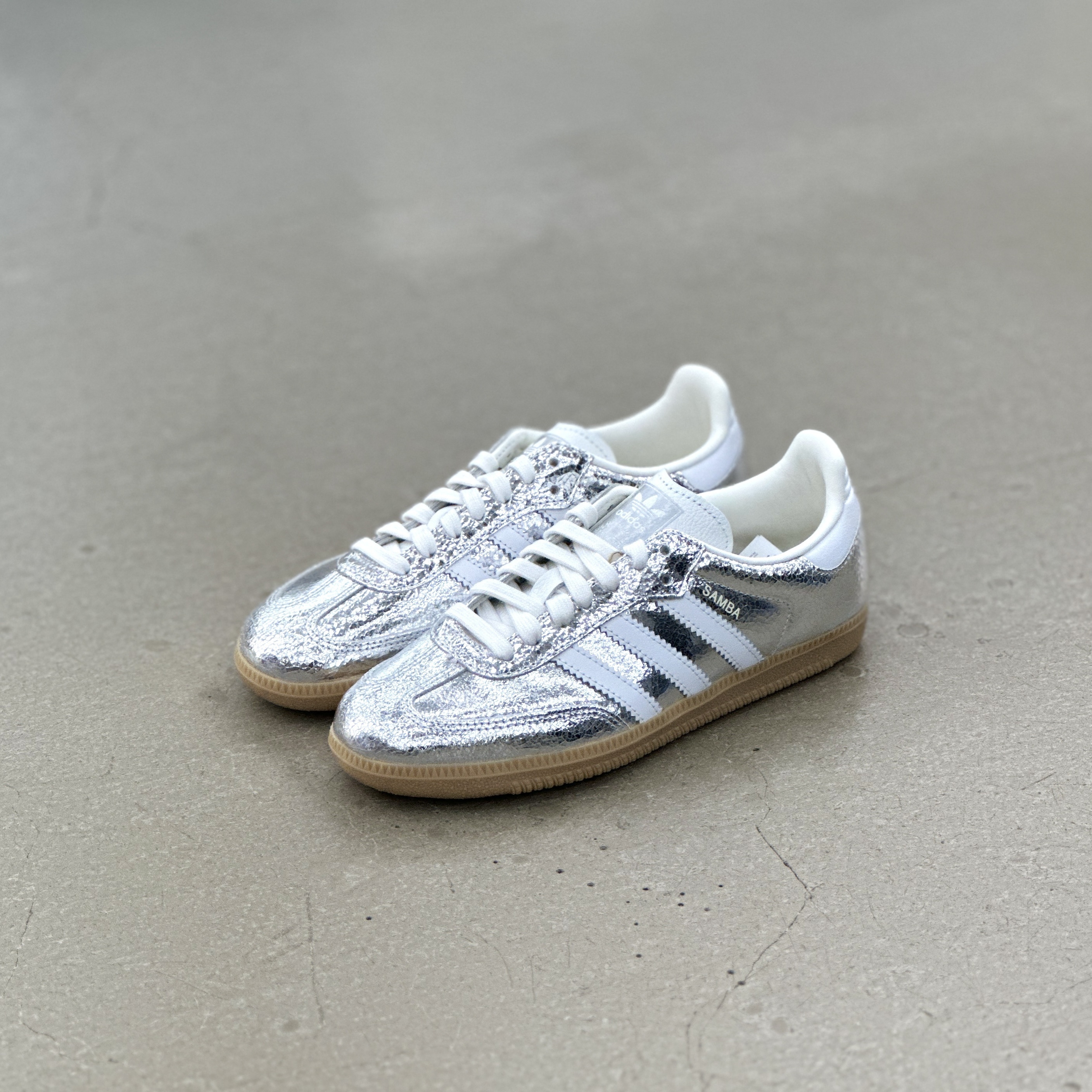 Adidas Samba OG Silver Crakedl JR0035